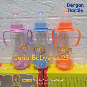 3PCS BOTOL SUSU BAYI 260ML BABY FEEDING BOTTLE ALGO 8201 UNTUK USIA BAYI 6 BULAN KE ATAS BPA FREE BAHAN PP BERKUALITAS BISA DIREBUS