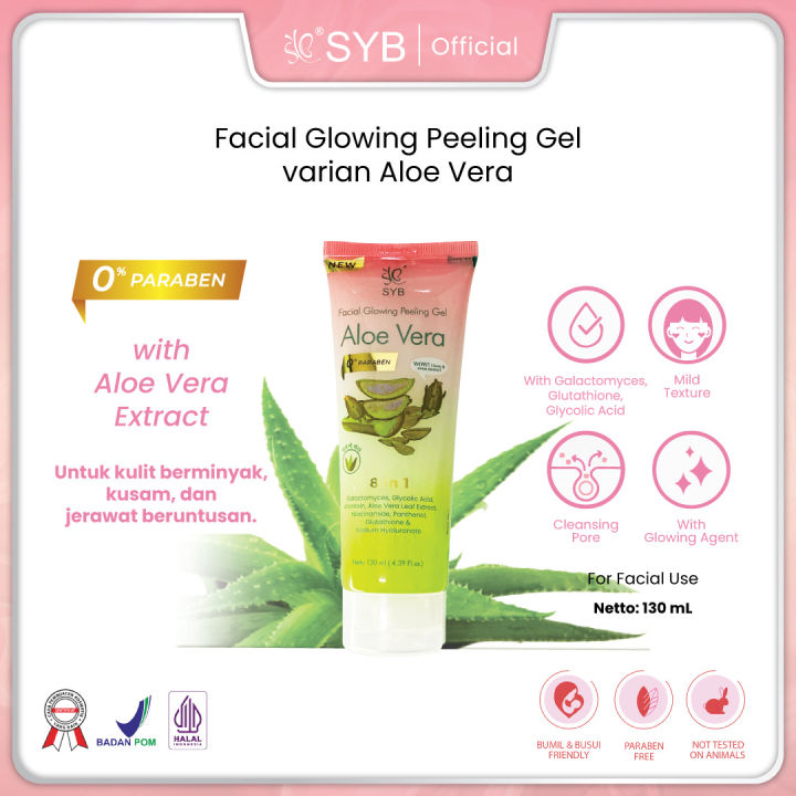 NEW SYB FACIAL GLOWING PEELING GEL ALOE VERA + GALACTOMYCES 130 ML
