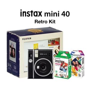 [𝐌𝐘 𝐒𝐄𝐓] Fujifilm Instax Mini 40 Retro Kit | Instant Film Camera | Bundle 2 Box Film