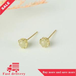 [COD] Trung Quốc Phong Cách Retro Giả Ngọc Nhỏ Stud Bông Tai Cho Phụ Nữ Tinh Tế Màu Xanh Lá Cây Vòng Bead Bông Tai Đồ Trang Sức Thanh Lịch Quà Tặng