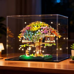 Colorful Sakura Tree Building Blocks Cherry Blossom Architecture Mini Bricks Treehouse Gift for Girl