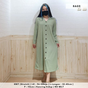 4341 vanity button knit dress long slevees dress