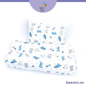 Beeson 3in1 Set Bantal Bayi / Baby Bedding Set with 2 Bolsters & 1 Pillow Cute Soft & Comfortable Design Dinosaur 10731