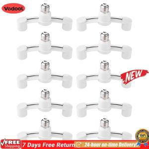 [VODF] 10Pcs E27 To E27 Bulb Lamp Holder Flame Retardant Dual Heads Lamp Holder 2 in 1 Light Bulb Converter for Home Garage