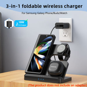 new 3 in 1 Wireless Charger Stand For Samsung Galaxy S25 S24 S23/Z Fold6 Fast Charging Dock Station For Galaxy Buds /Watch 7 6 5 4 3 Free Shipping