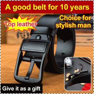 Leather Belt Abrasion Resistance Casual Pin Buckle Belt Durable and Wear-resistant Uniform and Neat