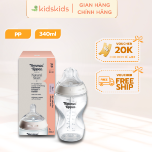 Bình Sữa Ty Siêu Mềm Tự Nhiên Tommee Tippee Natural Start 340ml Núm Ty Của Bình 3-6 Tháng