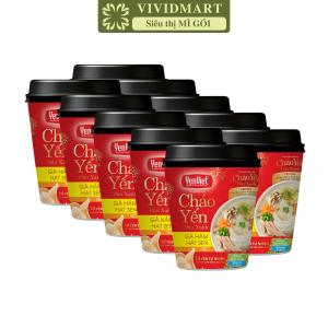 [SET 10 LY] - YENVIET - Cháo yến đậu xanh ly YenViet 2 vị: Thịt bằm rau củ Gà hầm hạt sen Cháo ly Yến Việt ăn liền (50g/ly)