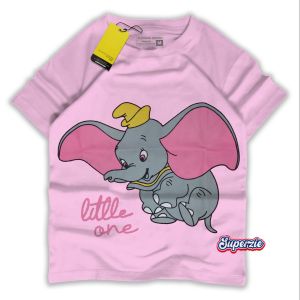 Kaos anak perempaun animal Bajau anak cewek kartun GAJAH PINK kaos oblong Abadigrosir