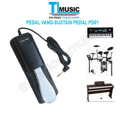 Pedal Vang - Sustain Pedal PD01 Dùng Cho Đàn Organ và Piano Điện Có Công Tắc Đổi Chiều Phù Hợp Với Nhiều Loại Đàn Organ Và Piano