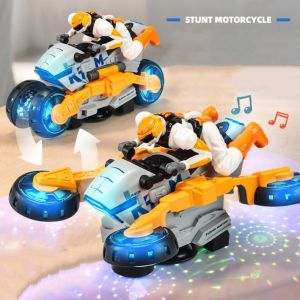 YOUSHI TOP Xoay 360 Xe máy đóng thế chạy điện Ánh sáng động Có thể biến đổi Xe máy biến hình Sáng Tạo Xe máy Đồ chơi xe máy biến hình Đồ chơi trẻ em