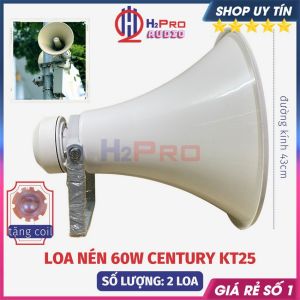 Loa Phóng Thanh Công Suất Lớn 60W (Tặng Coil) Loa Nén Century KT25 Tiếng Xa 1.5Km Vành Tròn 43Cm Chống Nước - H2Pro Audio