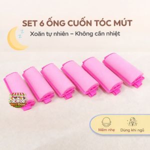 [HÀNG CÓ SẴN]SET 6 ỐNG CUỐN TÓC MÚT (LÔ UỐN TÓC XOĂN) MÀU HỒNG - TẠO KIỂU KHÔNG NHIỆT TÓC VẪN XINH