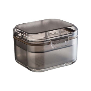 Three-layer dental retainer case invisible braces holder orthodontic storage box with drainage and portable design retainer storage box