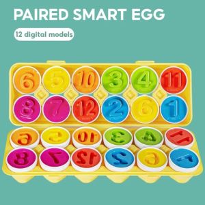 Montessori Egg Matching Puzzle 12pcs Number Learning Sorter 3d Educational Toy Fine Motor Home Activity
