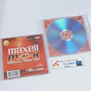 Đĩa DVD Maxell 4.7GB DATA - 120Min Video / Speed 1-16X Speed / Hộp DVD Vuông
