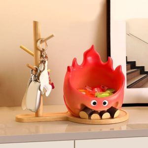 ZYJC MALL Large Capacity Flame Key Storage Tray Anti-slip Decorative Cartoon Snack Organizer Cute Resin Key Storage Holder for Home Decor