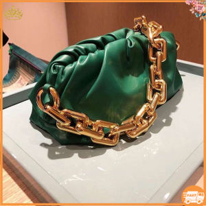 Túi Kẹp Nách Nữ Da PU Mềm Mịn Chống Thấm Nước Kiểu Dáng Trendy Thiết Kế Dây Xích Vàng To Nhiều Màu Lựa Chọn