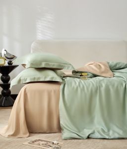 Bộ chăn ga gối trơn phối 2 màu 100%Tencel 60s Chất liêu siêu mềm mát Các màu hot nhất 2022SS