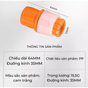 Đầu Nối Vòi Nước Và Ống Dẫn 16–25mm – Set 2 Cái – Lắp Nhanh Chống Rò Rỉ Nhựa PP Bền Màu Cam Trắng