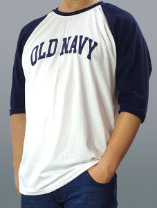 3/4 sleeve Old Navy tshirt for men cotton raglan design fashionable sizes from medium to 2xl new arrival 2023 3/4 sleeves