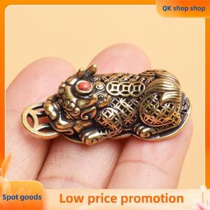 ✨QK shop✨ Brass Animal Pixiu Coin Charms Pendant Statue Ornament Chinese Miniature Figurines Home Office Tabletop Decoration Accessories