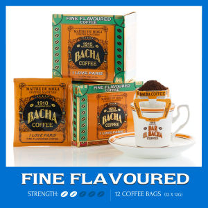 Bacha Coffee | I Love Paris Fine Flavoured 100% Arabica Beans Medium Roast x12 Individually Wrapped Single Serve Filter Bags