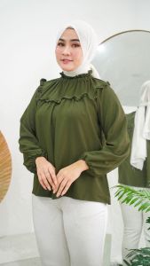 Fashion Muslim wanita lebaran blouse wanita Annisa lengan panjang terbaru
