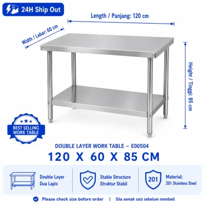 201 Stainless Steel Kitchen Workbench 1/2/3 Layers Operating Table Loading Packaging Table Storage Rack