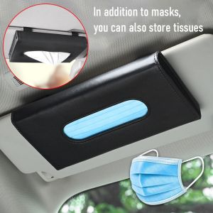 1 Pcs Car Mask Tissue Box Towel Sets Car Sun Visor PU Leather Tissue Box Holder Car Accessories