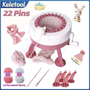 48 Needles Knitting Machine Double Loom Row Counter Fast Knit 15 Min Hat Scarf Sock Kit for Adults Kids