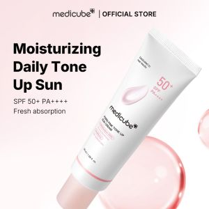 [medicube] PDRN Pink Tone Up Sun Cream 50ml | Ringan | Pelindung Matahari Harian | Melembapkan | Cream texture