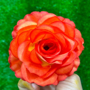 Đầu Bông Hồng Ruby bông lớn 9cm hoa lụa hoa giả dùng trang trí hộp quà cổng cưới