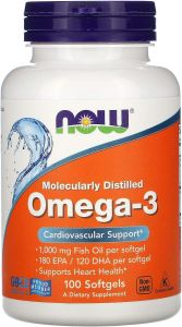 Viên Uống Dầu Cá Hỗ Trợ Tim Mạch Khỏe Mắt Đẹp Da Now Omega 3 1000mg Fish Oil 180 EPA /120 DHA