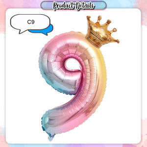 [Choo Choo Toy] 32 Inch Birthday Gradient Color Aluminum Film Decoration Number Balloon 数字铝膜气球 Belon Nombor - BT294