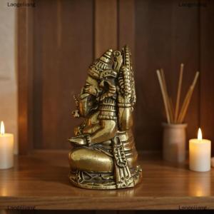 [COD] Laogeliang รูปปั้นพระรูปช้างอินเดียอินเดียอินเดียรูปปั้นพระพิฆเนศทองเหลืองโบราณขนาดเล็กรูปปั้นพระพิฆเนศบ้านสำนักงานตกแต่งของขวัญ