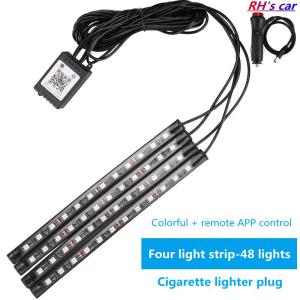4x48 4x72 RGB Car Ambient Light Bar Remote Control/Sound Sensor/APP Control Interior Styling Decoration