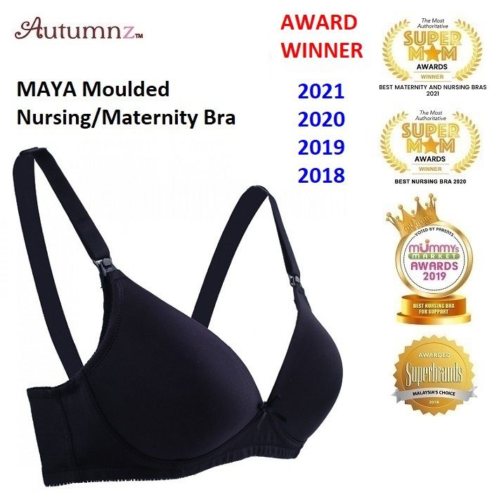 Autumnz Maya Nursing Bra (No Underwire) - Black, Lacy Black, Melange  Graphite - AWARD WINNER 2020 2019 2018
