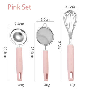 Manual Egg Beater Set – Stainless Steel Wire Whisk with Egg Separator & Sieve Baking Utensils for Milk Cream & Butter Kitchen Cooking Tools for Whisking & Mixing-152c4c8b