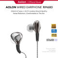 Aolon Wired Headphones RM680 Wired Earphone New In Ear Bass Earphone HI-FI Lossless Sound Quality. 