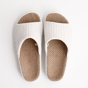 Japanese-Style Linen Slippers For Men Suitable For Home Use In All Seasons Non-Slip Absorbent Silent For Indoor Floors Spring And Autumn Cotton-Linen Noiseless For Women
