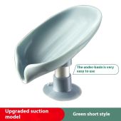 PaulWeekend จานรองสบู่รูปใบไม้สร้างสรรค์พร้อมฐานดูดแรงสูงไม่เจาะจำเป็นดีไซน์กันน้ำสำหรับใช้ในห้องน้ำหรือห้องครัว