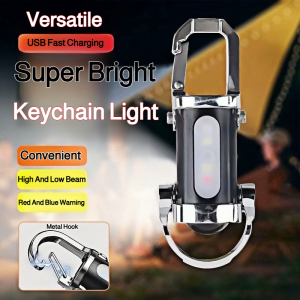 Mini waist hanging emergency rechargeable burst bright flashlight