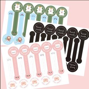 200 Pcs/Pack Long Black Handmade Stickers Pink Cute Thank You Stickers Bakery Cake Packaging Sealed