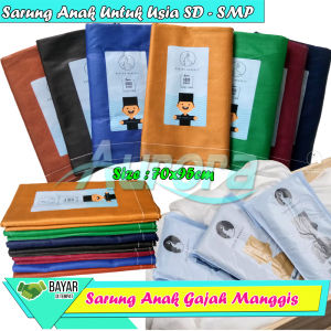 Kain Sarung Anak Laki Junior anak SDSMP-Sarung Polos Gajah Manggis Junior-Sarung Anak-Aurora Store
