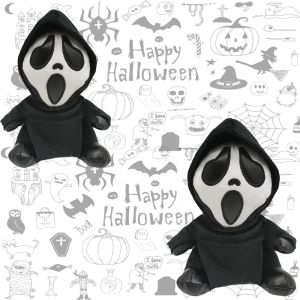 New/17cm Ghostface Plush Toy Death Figure Horror Doll Soft Stuffed Grimace Halloween Toy Doll Halloween Decoration Doll Gifts..