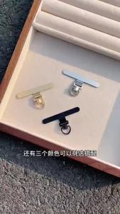 (HD1)Ultra Thin Stainless Steel Phone Pad Rotating Phone Lanyard Clip Back Patch Hanger Phone Chain Card