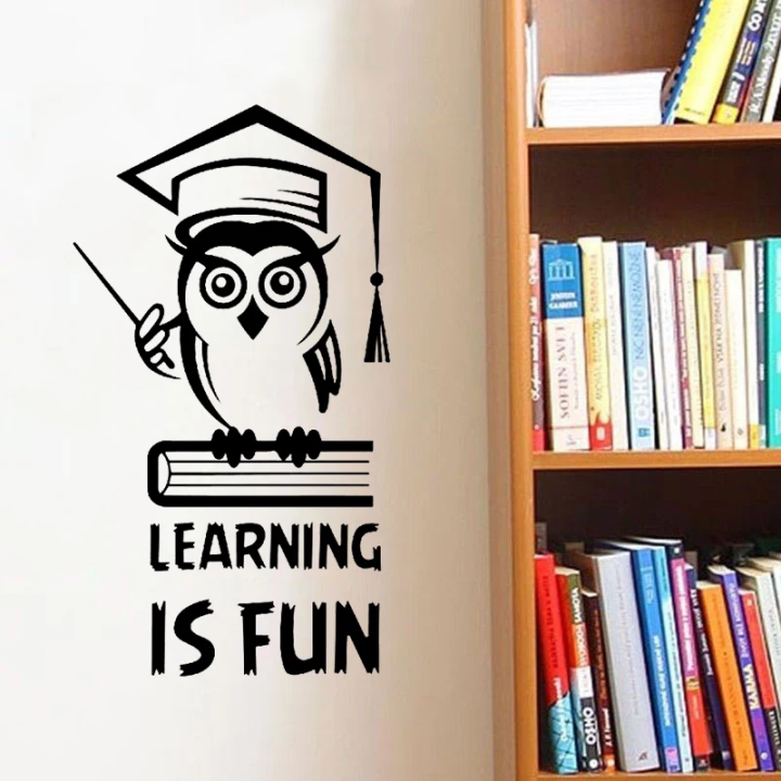 2024 Learning Is Fun Inspirational Quote Wall Decal Education Owl Book   05bf5a00589d56be5789b065fbd1fa30  720x720q80 