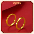 Gold Earrings 999 Solid Gold Glossy Small Circle 5G Hard Gold Plain Ring Jewelry Mother's Day Gift for Mom. 