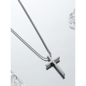 KALUNG PRIA WANITA TITANIUM BELUT LIONTIN SALIB MODEL ARTIS HIP HOP KOREA
